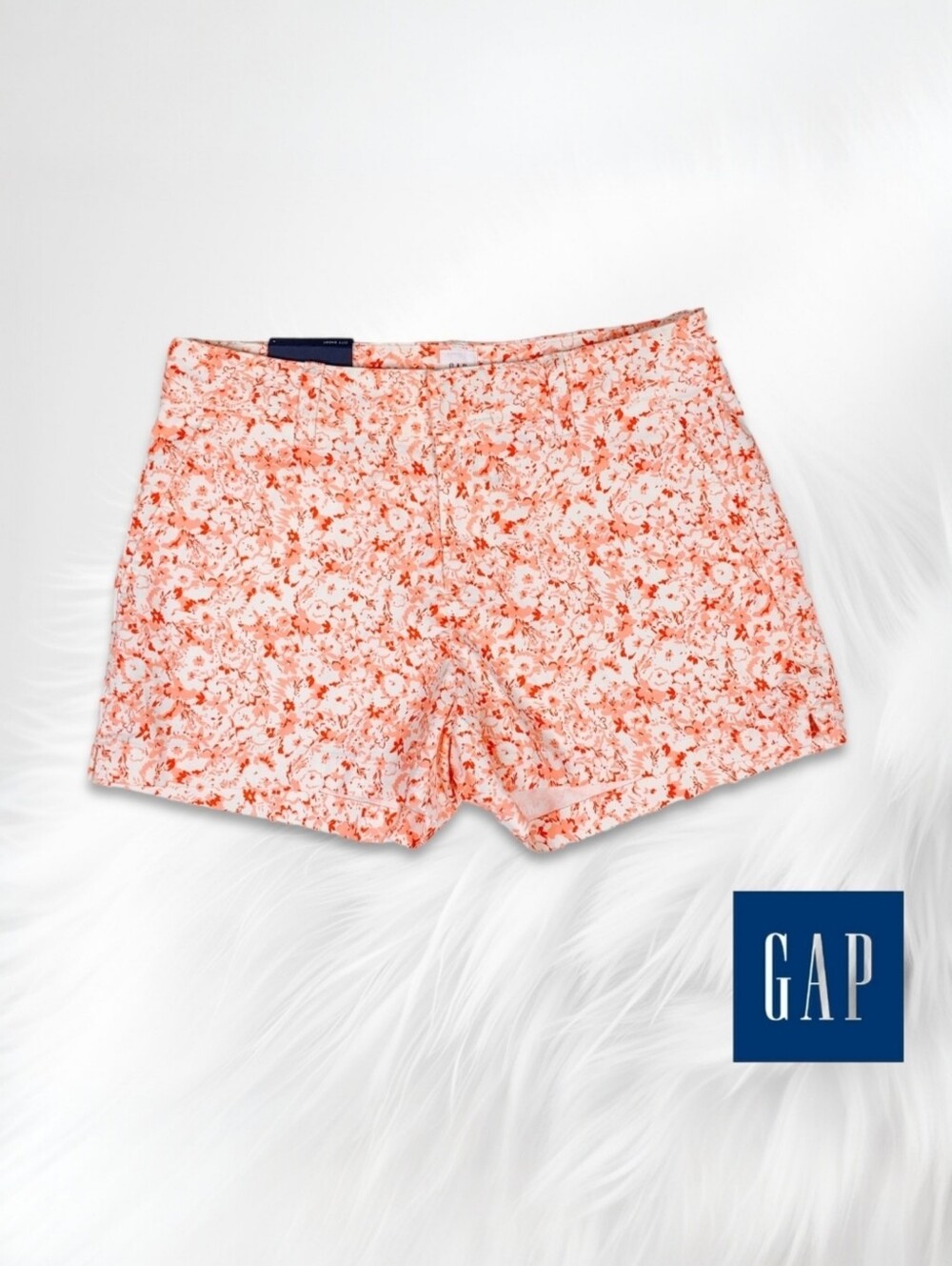 GAP Coral Pink Floral City Chino Shorts | Size 4 | NWT - Picture 16 of 16